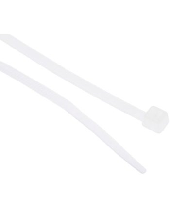 RS PRO Cable Tie, 100mm x 2.5mm, Natural Nylon, Pk-100